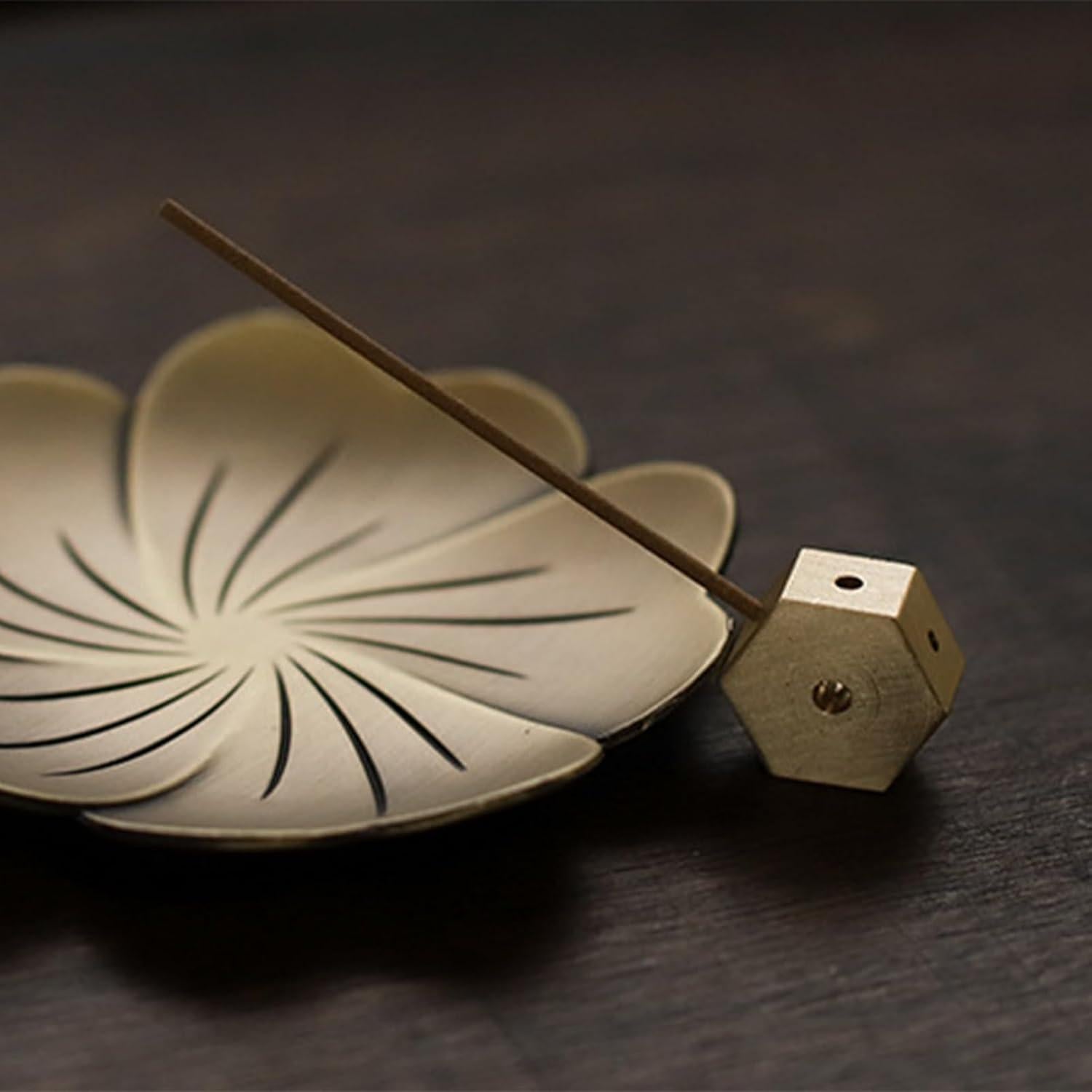 Soporte de Incienso Hexagonal Pumwoy - 3 Piezas Latón Oro