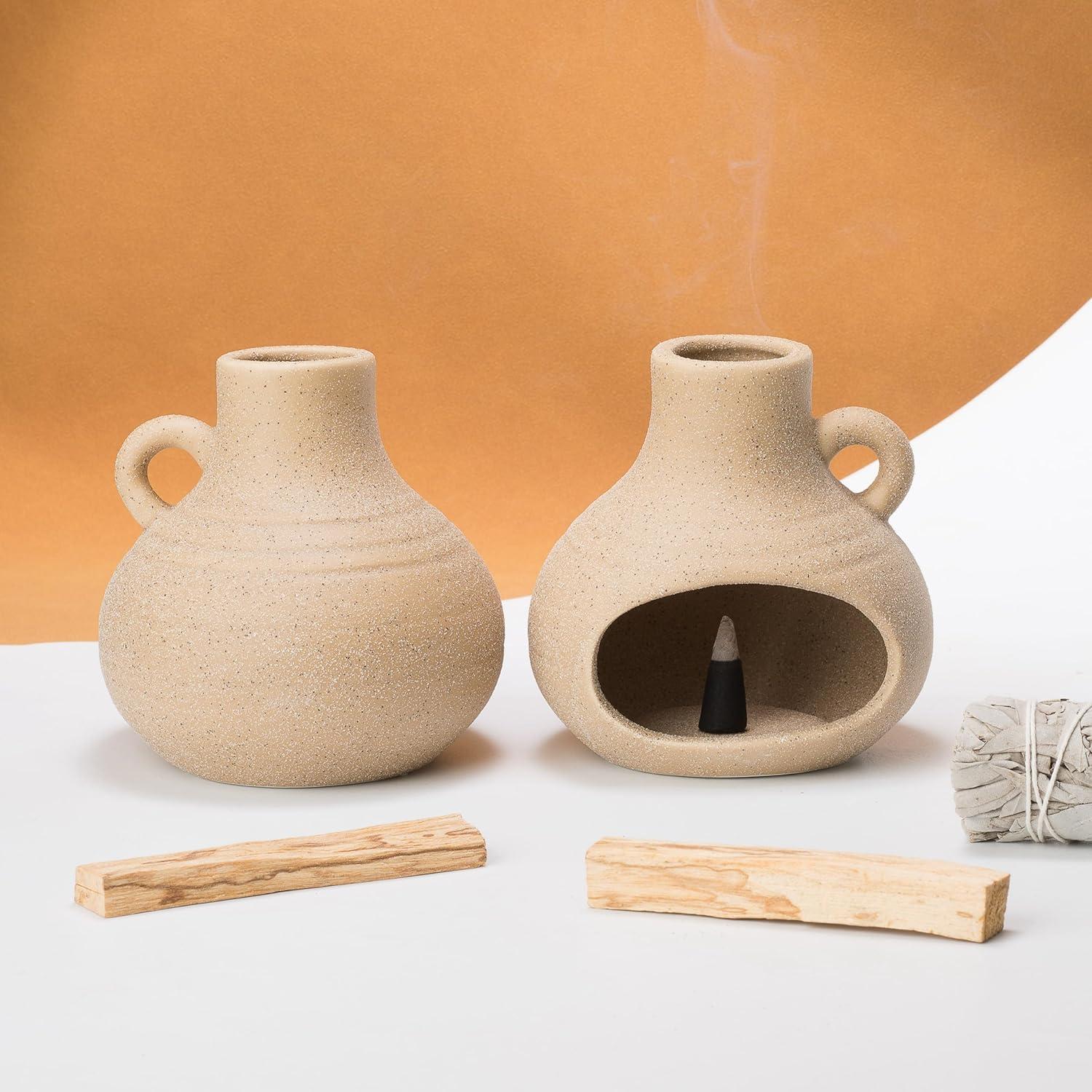 Soporte quemador de incienso Pincasol de cerámica beige 10.16cm