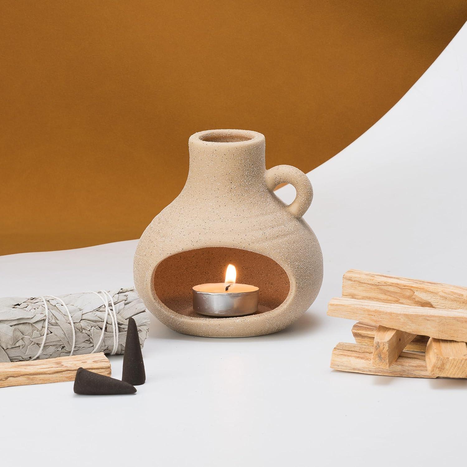 Soporte quemador de incienso Pincasol de cerámica beige 10.16cm