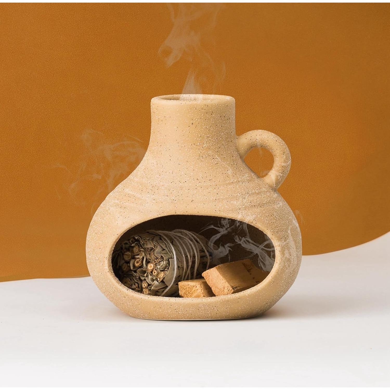 Soporte quemador de incienso Pincasol de cerámica beige 10.16cm