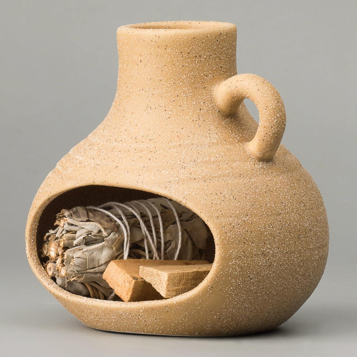 Soporte quemador de incienso Pincasol de cerámica beige 10.16cm