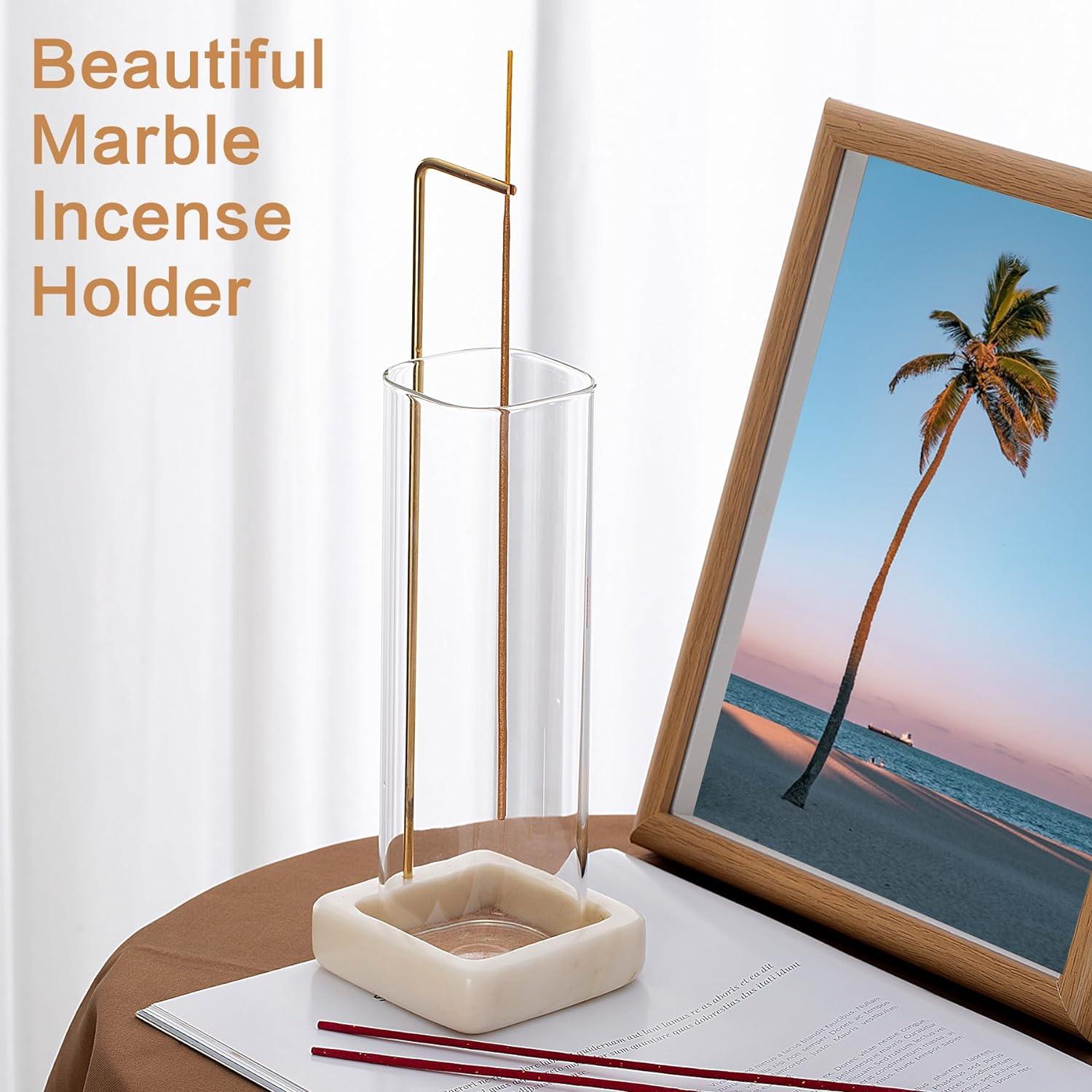 Soporte de Incienso de Mármol Fasolahome Blanco 25.9 cm
