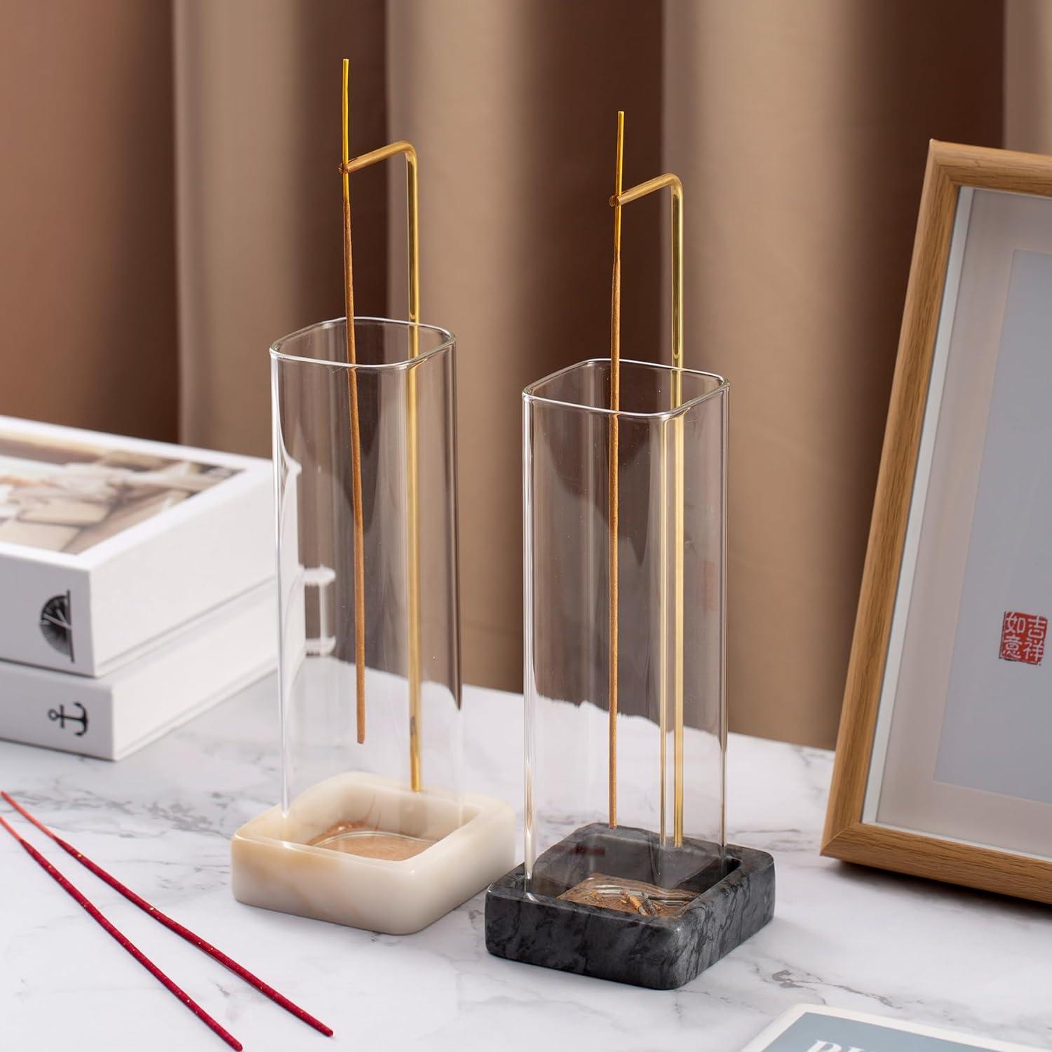 Soporte de Incienso de Mármol Fasolahome Blanco 25.9 cm