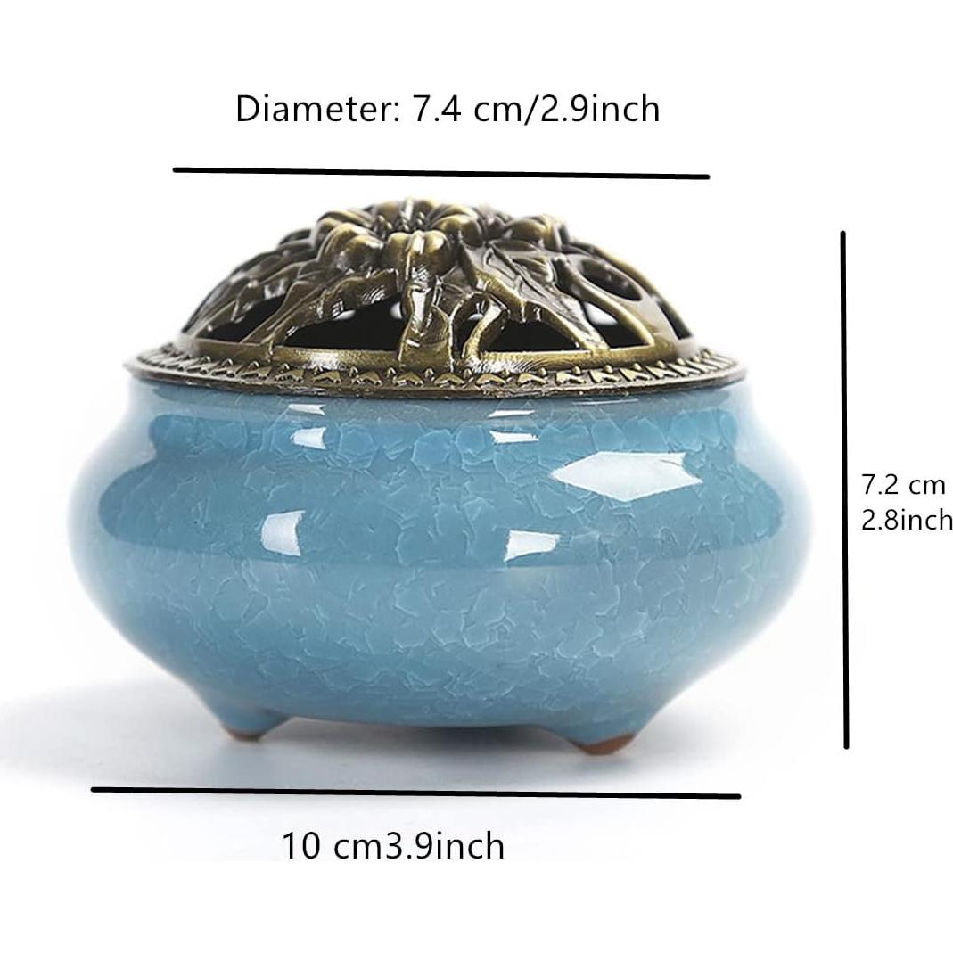 Quemador de Incienso de Cerámica AISIBO Azul 7.4 cm