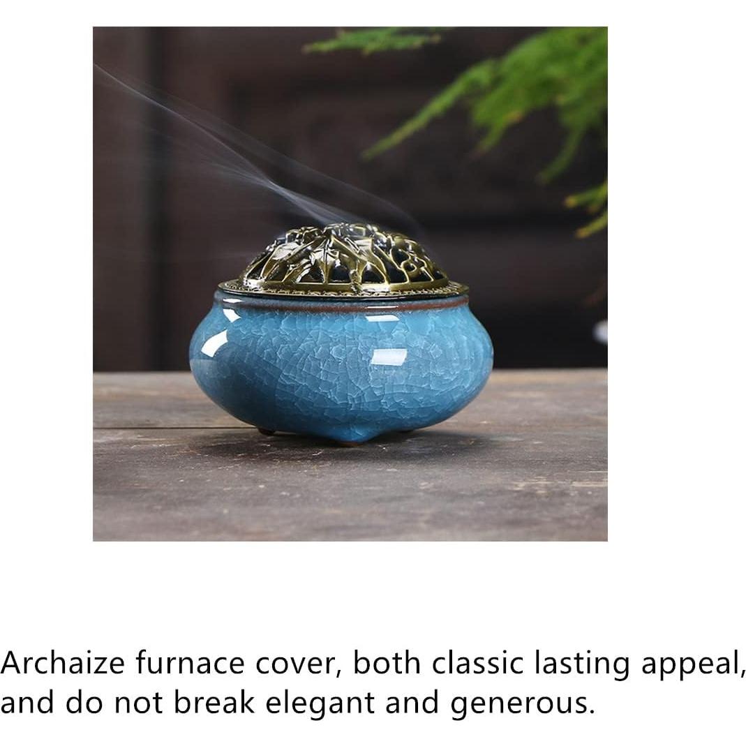 Quemador de Incienso de Cerámica AISIBO Azul 7.4 cm