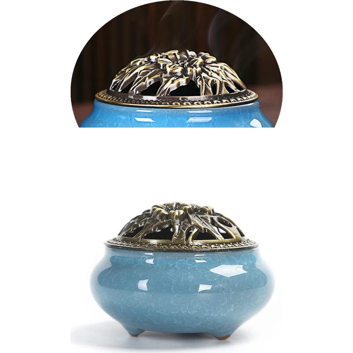 Quemador de Incienso de Cerámica AISIBO Azul 7.4 cm