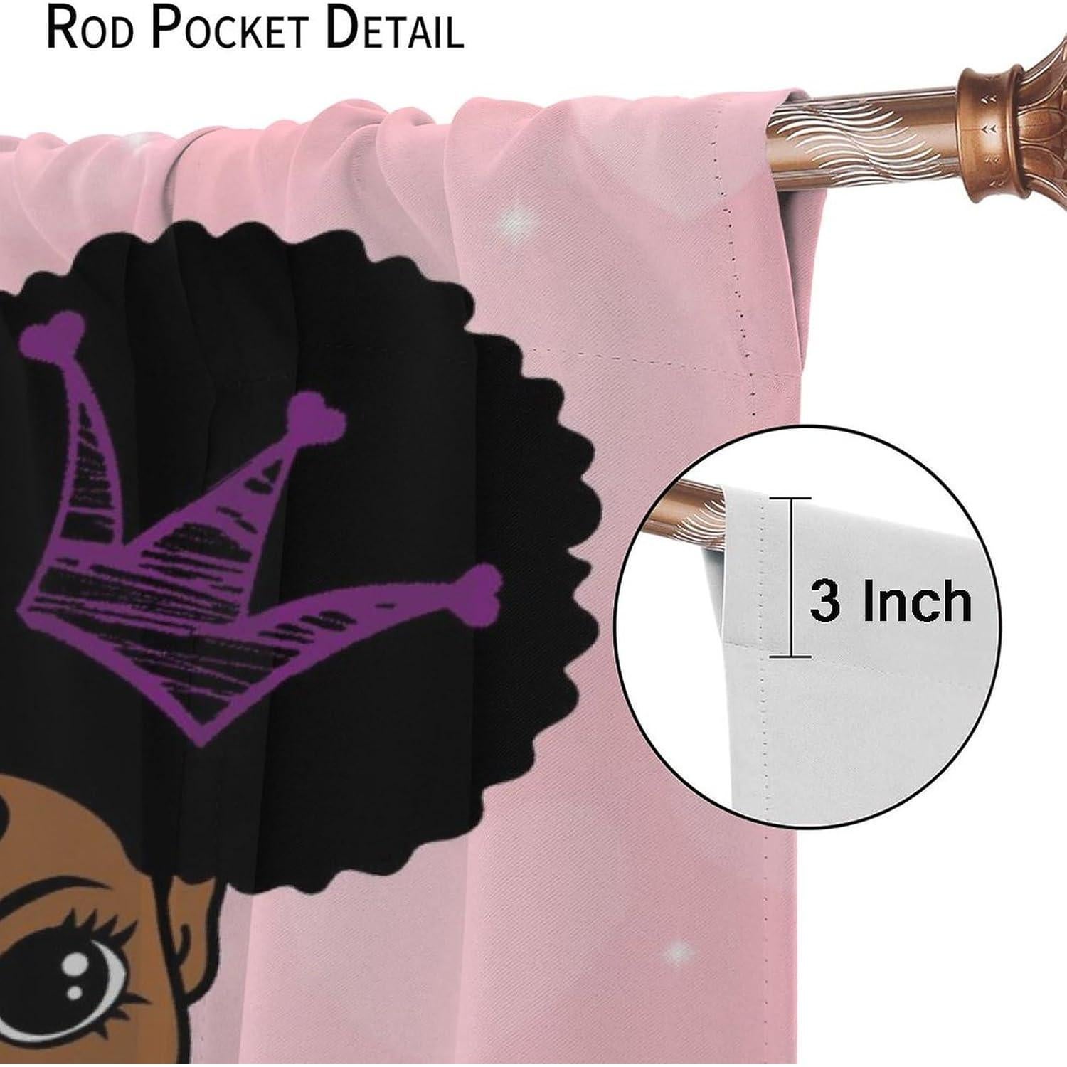 Cortinas de Niña SXXLDNG Rosa y Negra 2 Paneles 53x135 cm