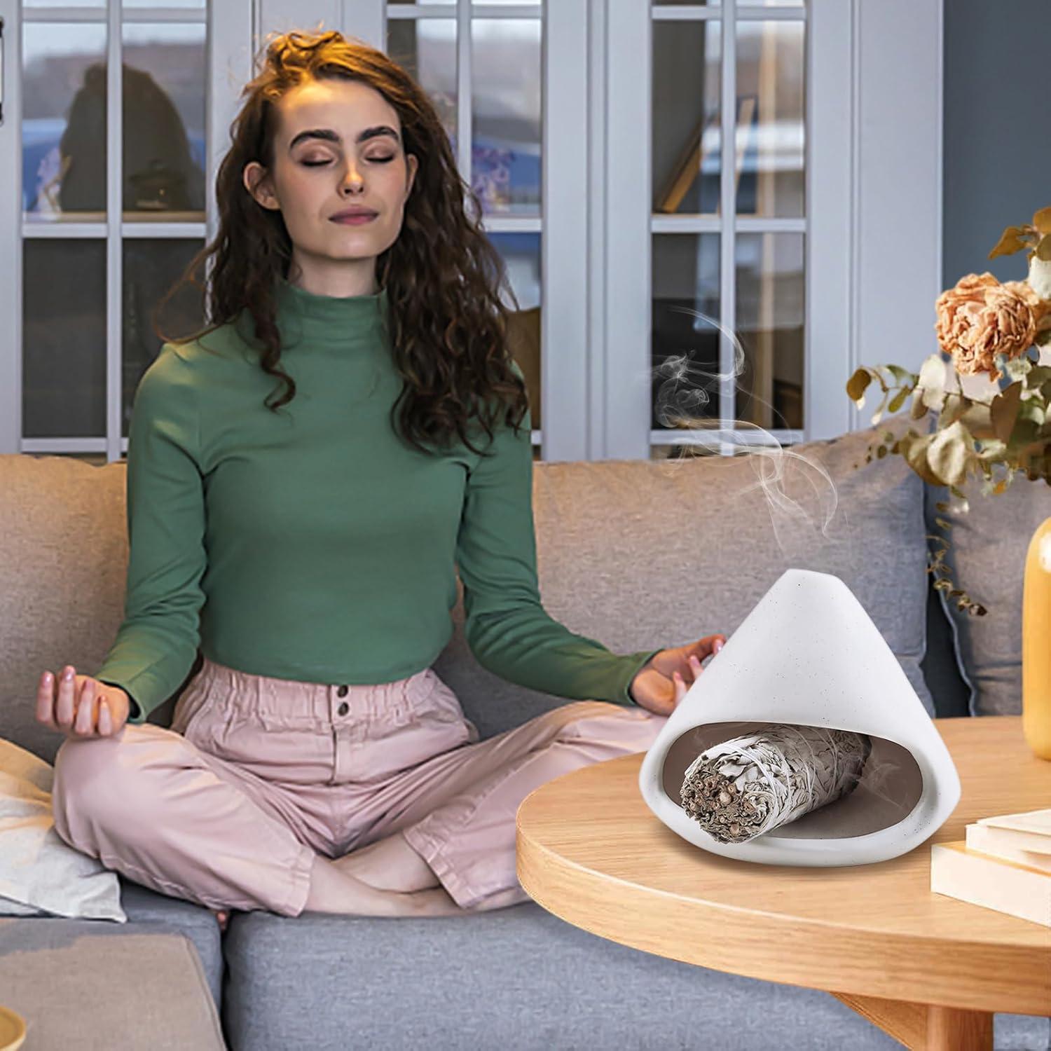 Soporte para Palo Santo Yawlsow, Quemador de Incienso Zen Blanco