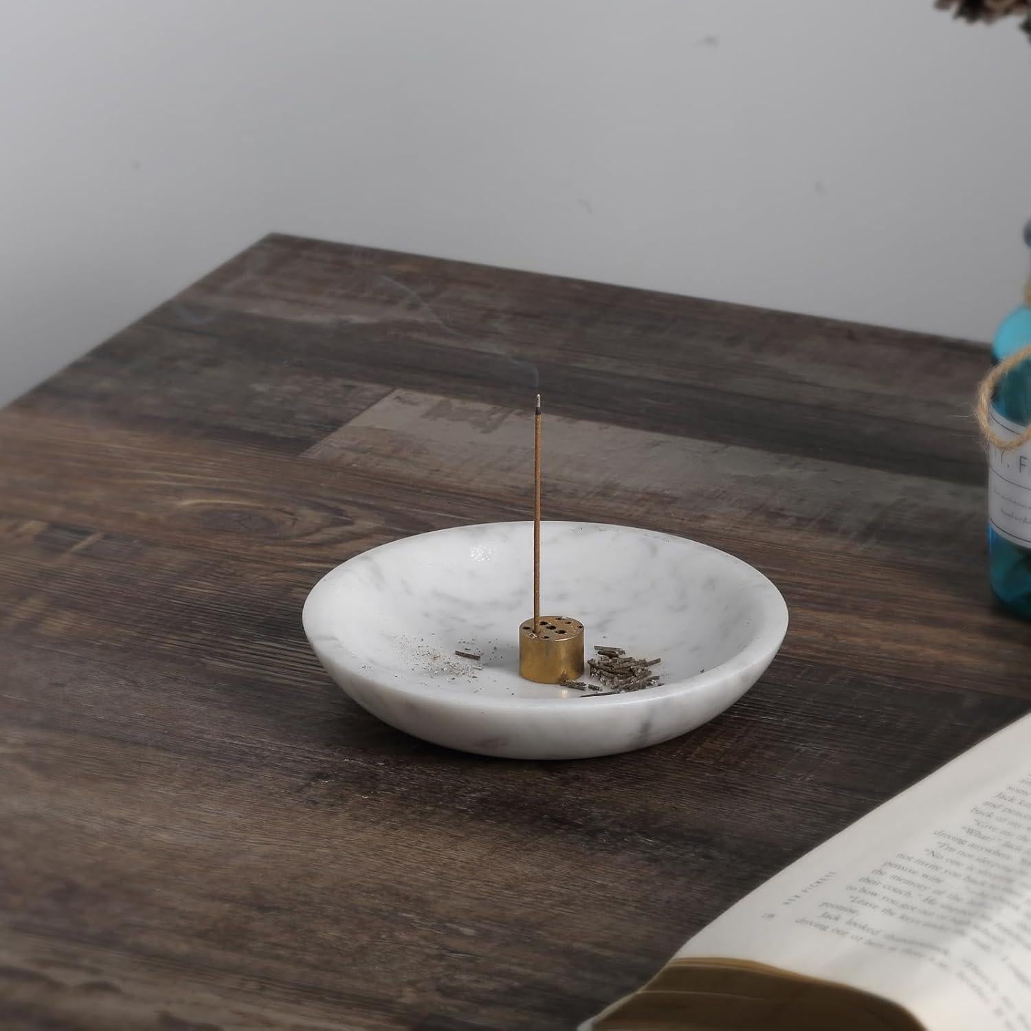 Soporte de Incienso de Mármol Carrara Koville 15.24 cm