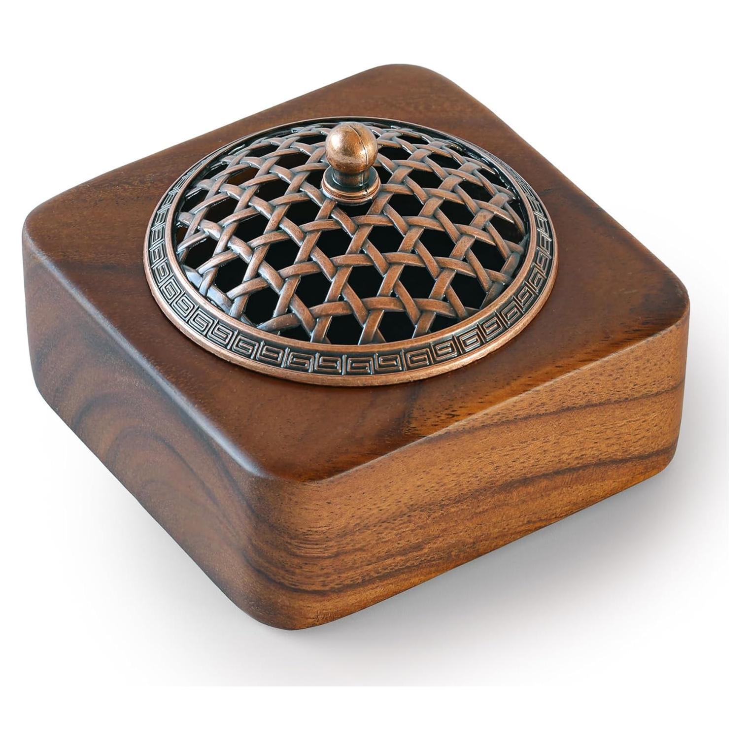 Quemador de Incienso WXDEC de Madera de Acacia Cuadrado