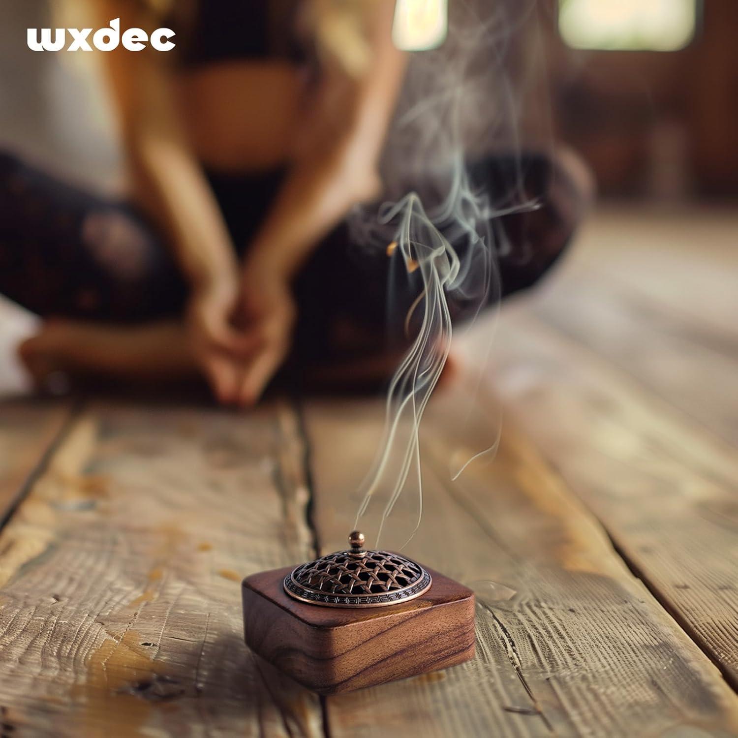 Quemador de Incienso WXDEC de Madera de Acacia Cuadrado