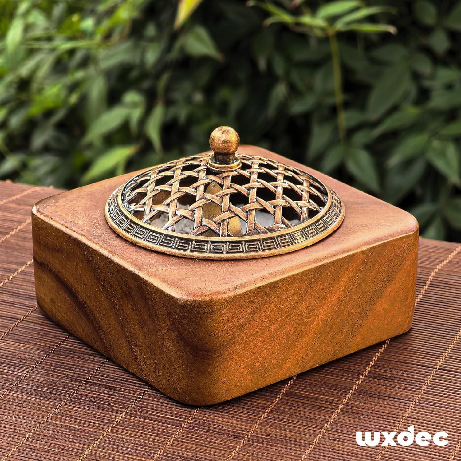 Quemador de Incienso WXDEC de Madera de Acacia Cuadrado