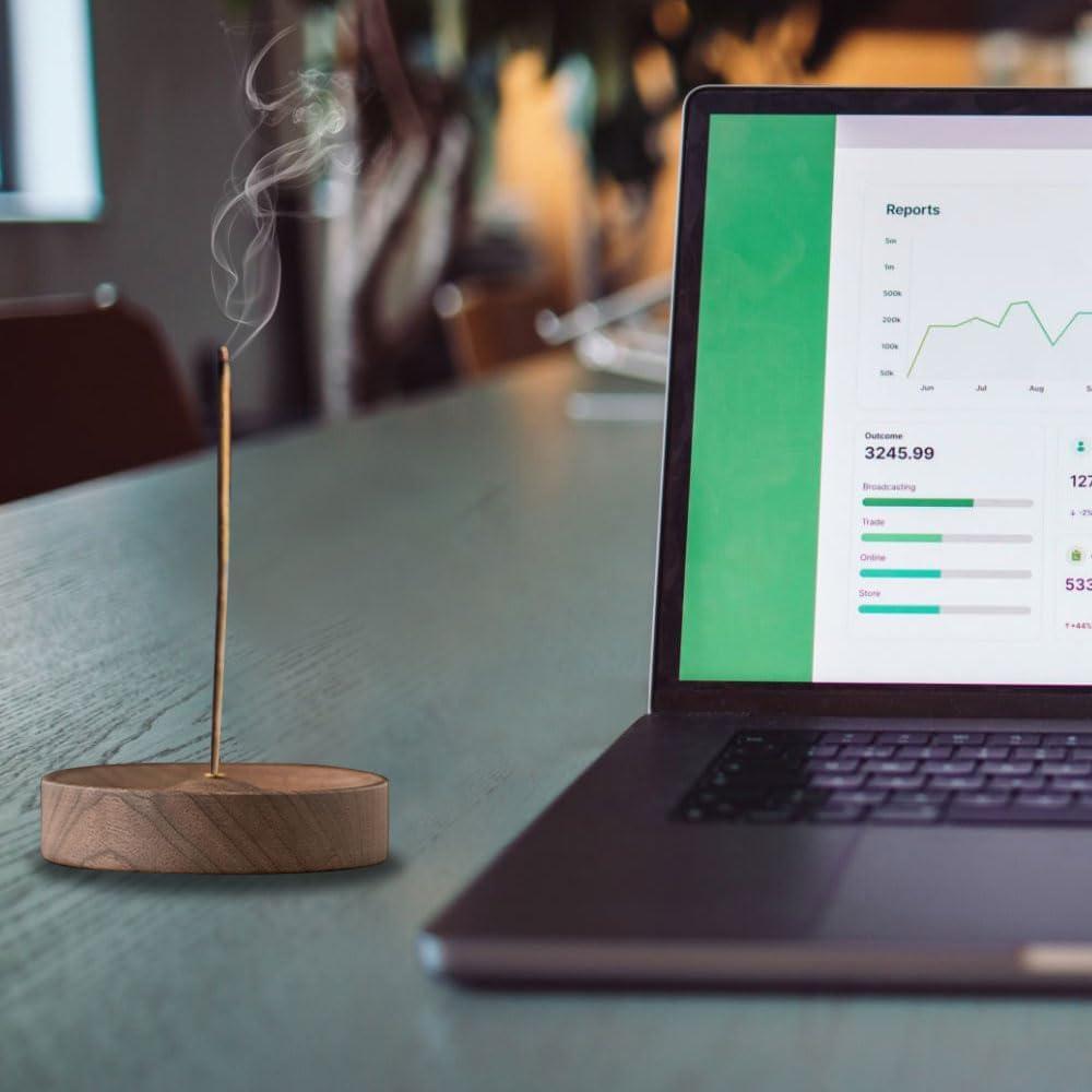 Soporte de Incienso Redondo MIGAKU HOME de Madera de Nogal