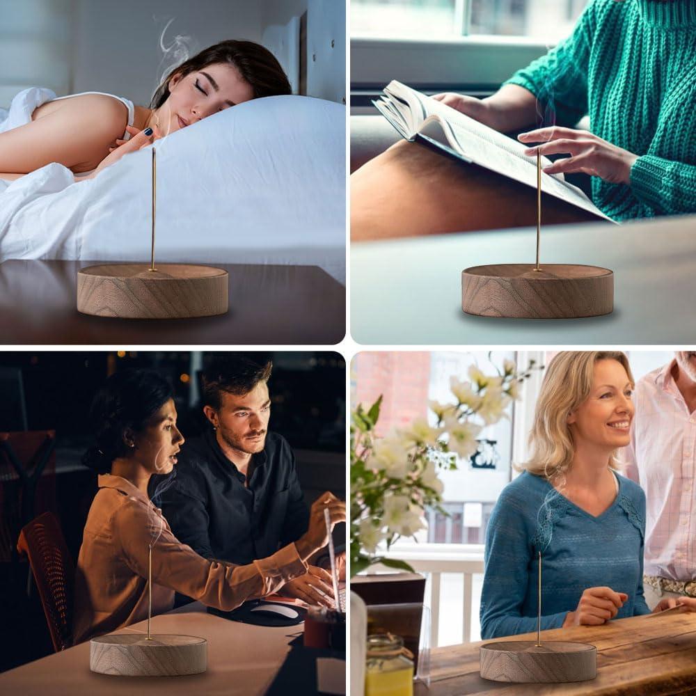 Soporte de Incienso Redondo MIGAKU HOME de Madera de Nogal