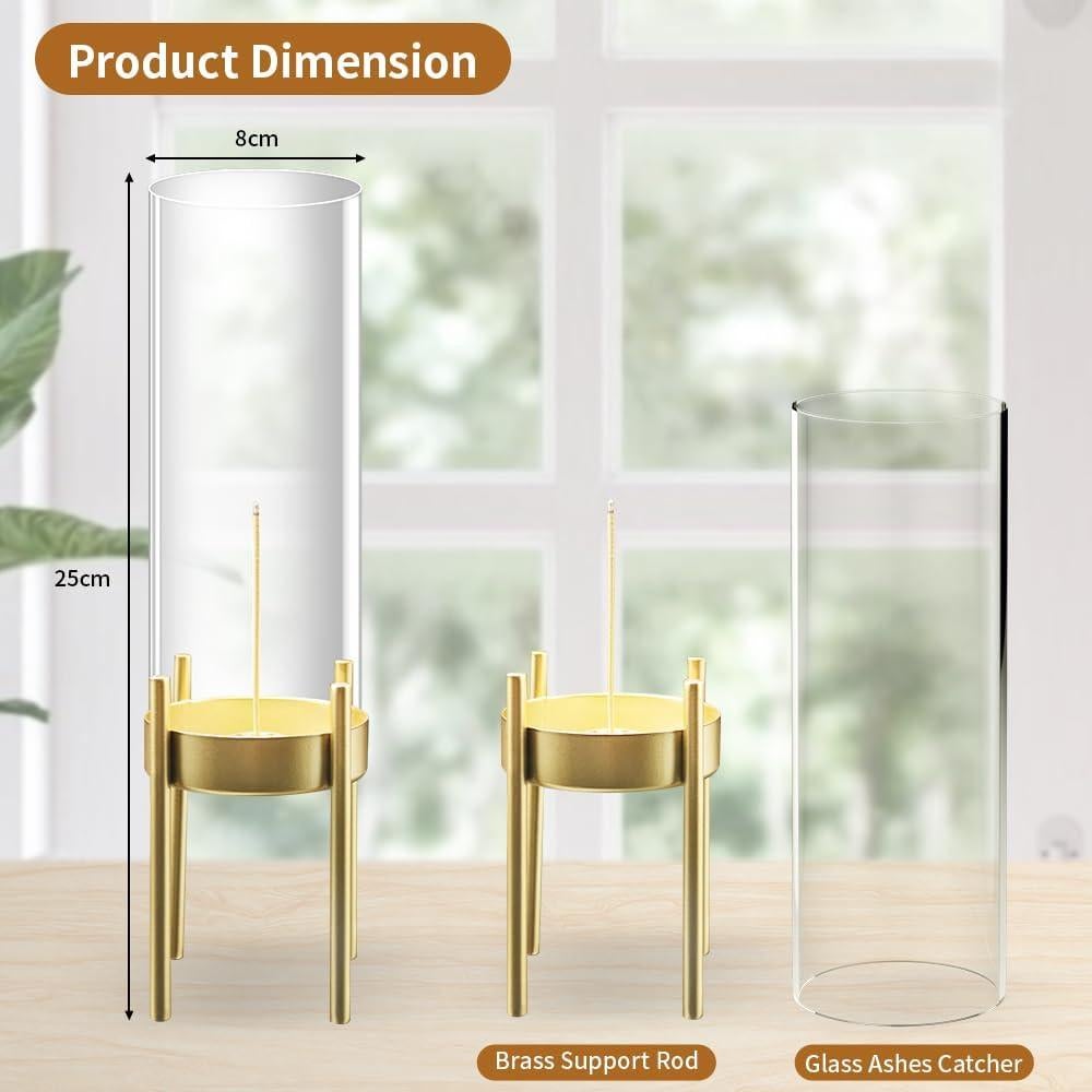 Soporte de Incienso Moderno SerYogin con Cristal Removible 25x8cm