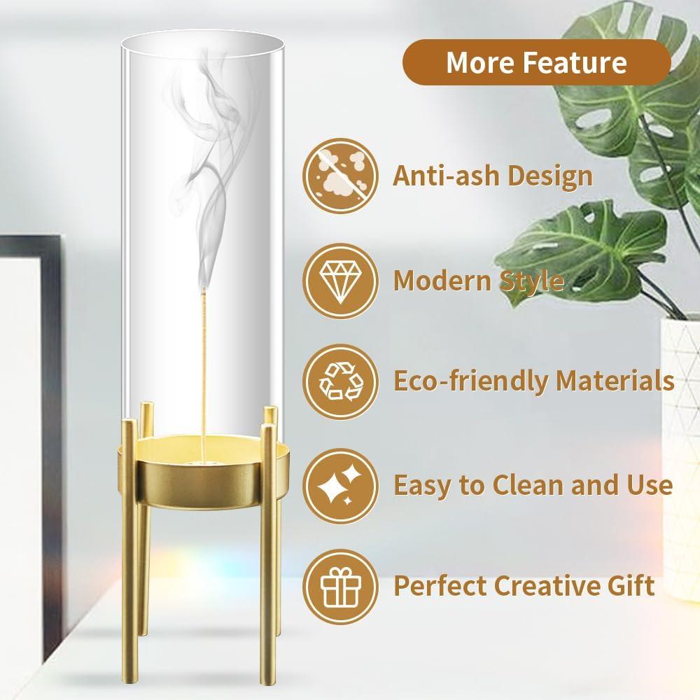 Soporte de Incienso Moderno SerYogin con Cristal Removible 25x8cm