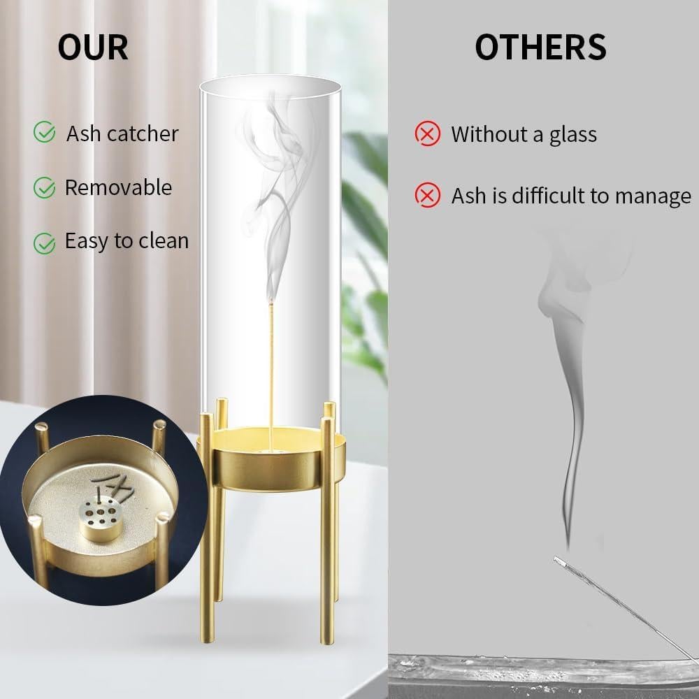 Soporte de Incienso Moderno SerYogin con Cristal Removible 25x8cm