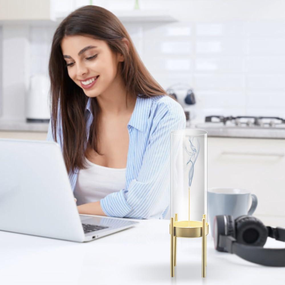 Soporte de Incienso Moderno SerYogin con Cristal Removible 25x8cm