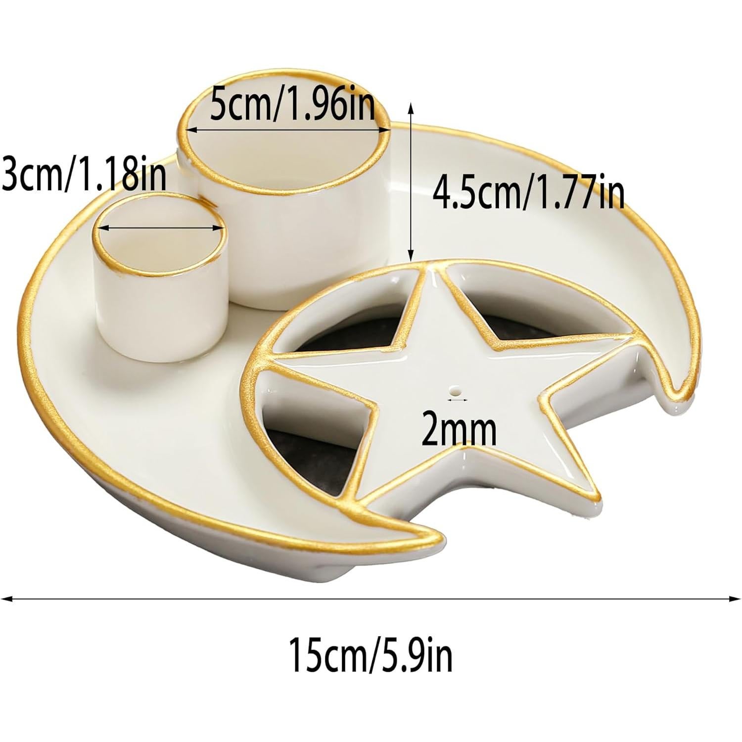 Soporte de Incienso YIASSON Cerámica 15 cm Redondo Blanco