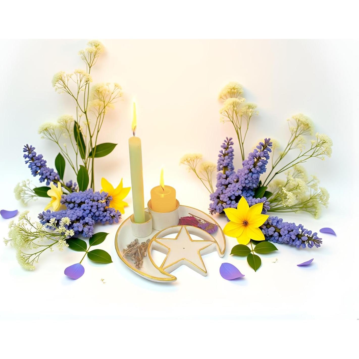 Soporte de Incienso YIASSON Cerámica 15 cm Redondo Blanco