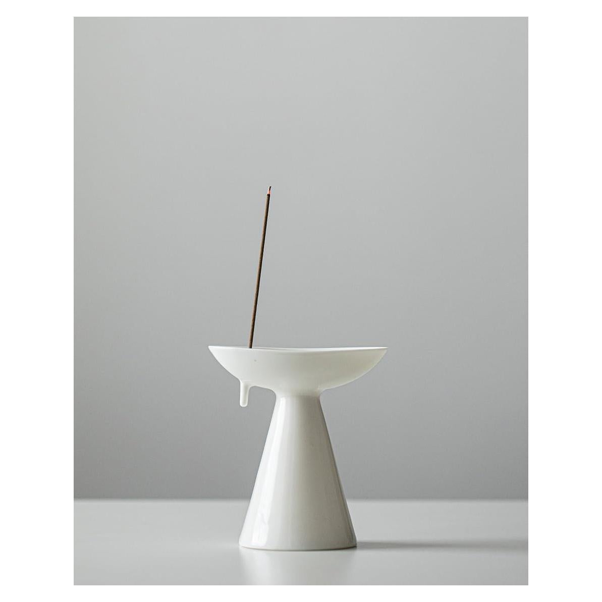 Soporte de Incienso Cerámica DUNGZDUZ HZ-01 Blanco 10x7x12cm