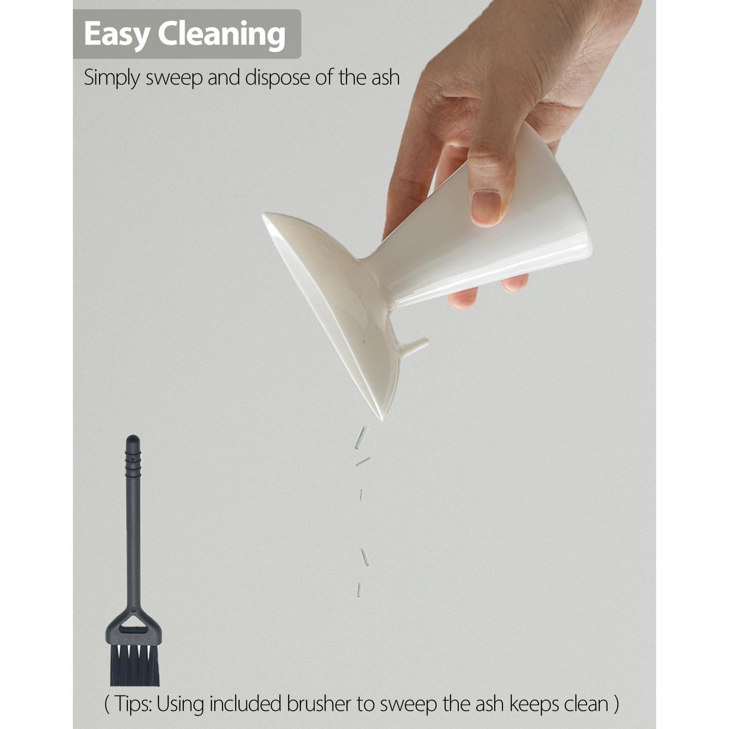 Soporte de Incienso Cerámica DUNGZDUZ HZ-01 Blanco 10x7x12cm