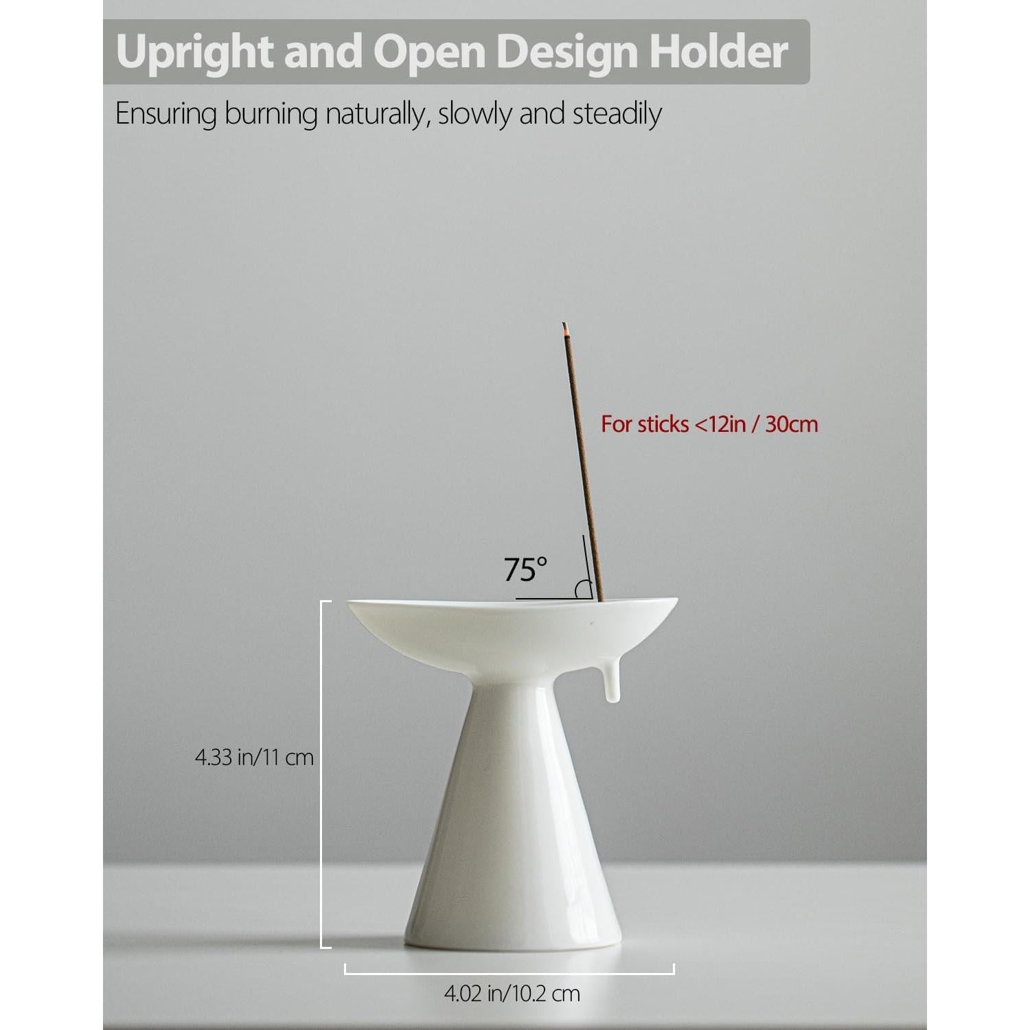 Soporte de Incienso Cerámica DUNGZDUZ HZ-01 Blanco 10x7x12cm