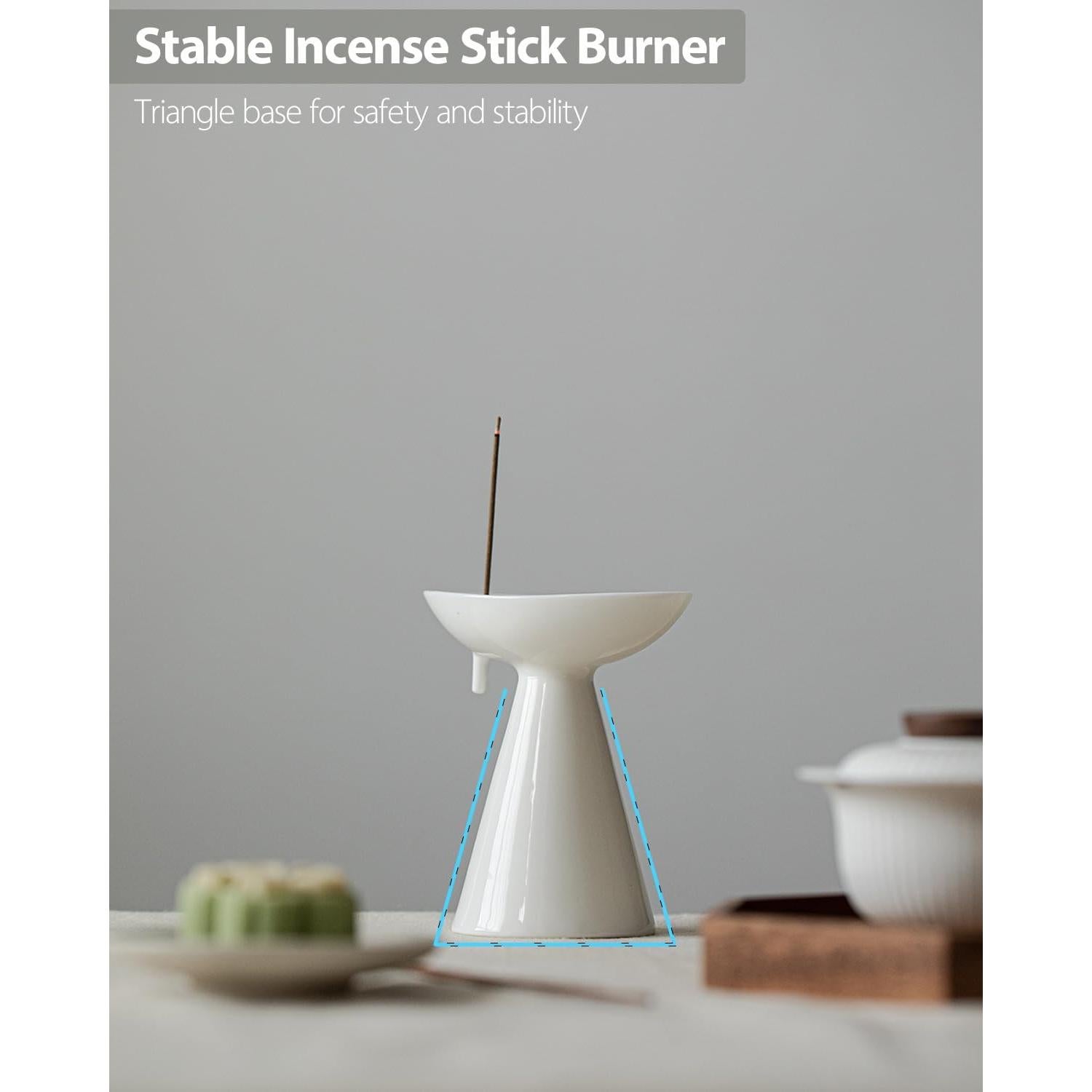 Soporte de Incienso Cerámica DUNGZDUZ HZ-01 Blanco 10x7x12cm