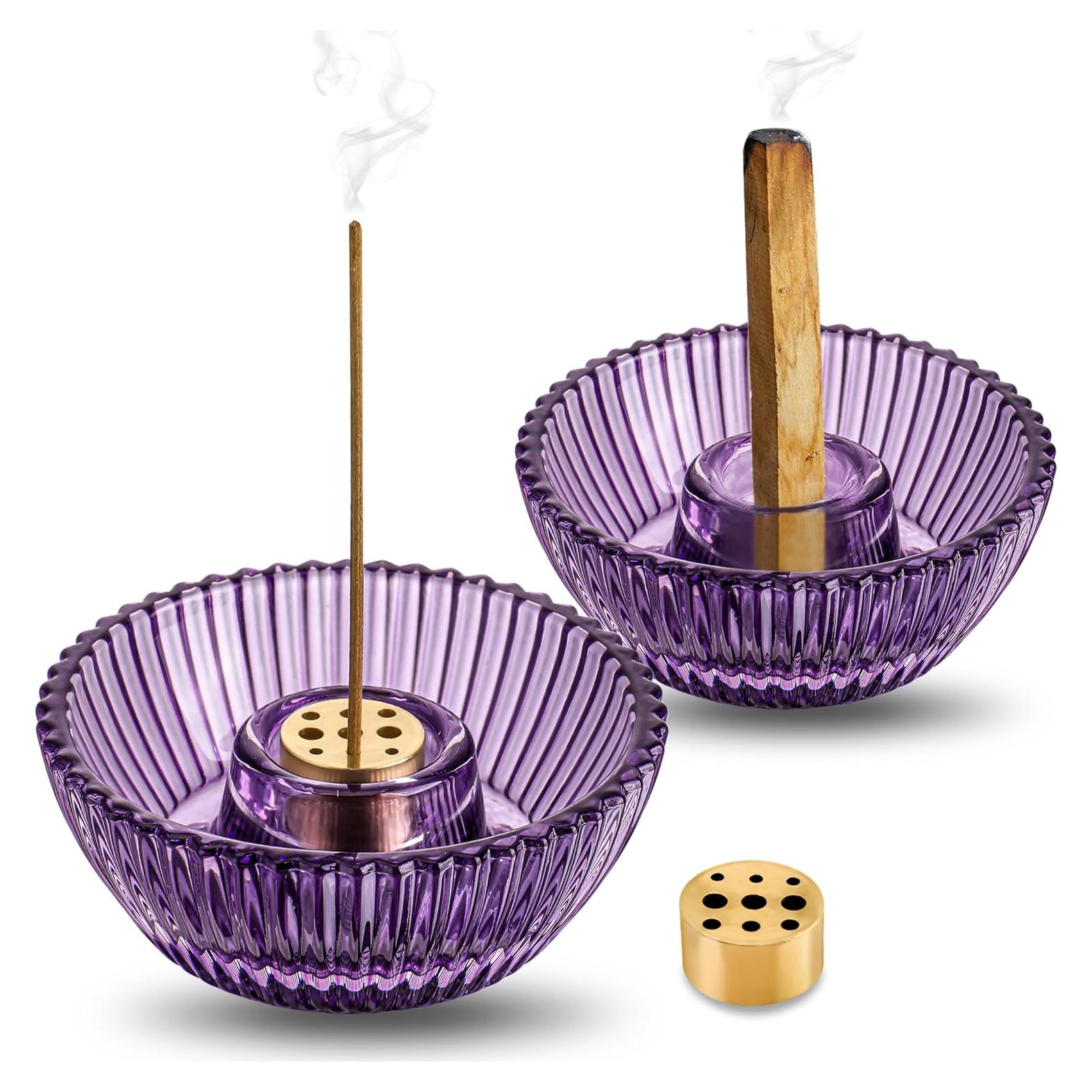 Set de 2 Soportes para Incienso Kanpura de Vidrio 8.4cm