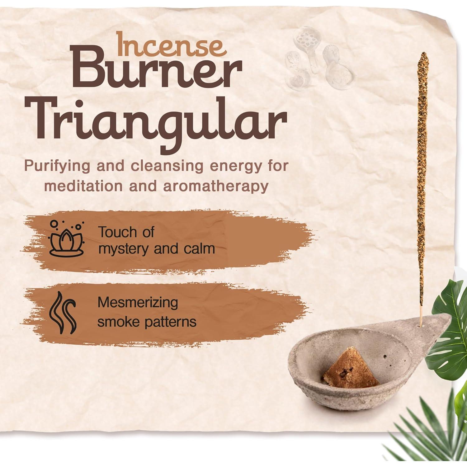 Incensario Triangular Sagrada Madre de Concreto 19 cm