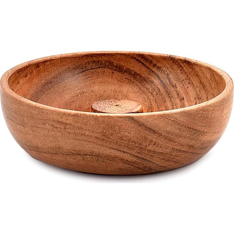 Soporte de Incienso Redondo Samhita de Madera de Acacia 12.7 cm