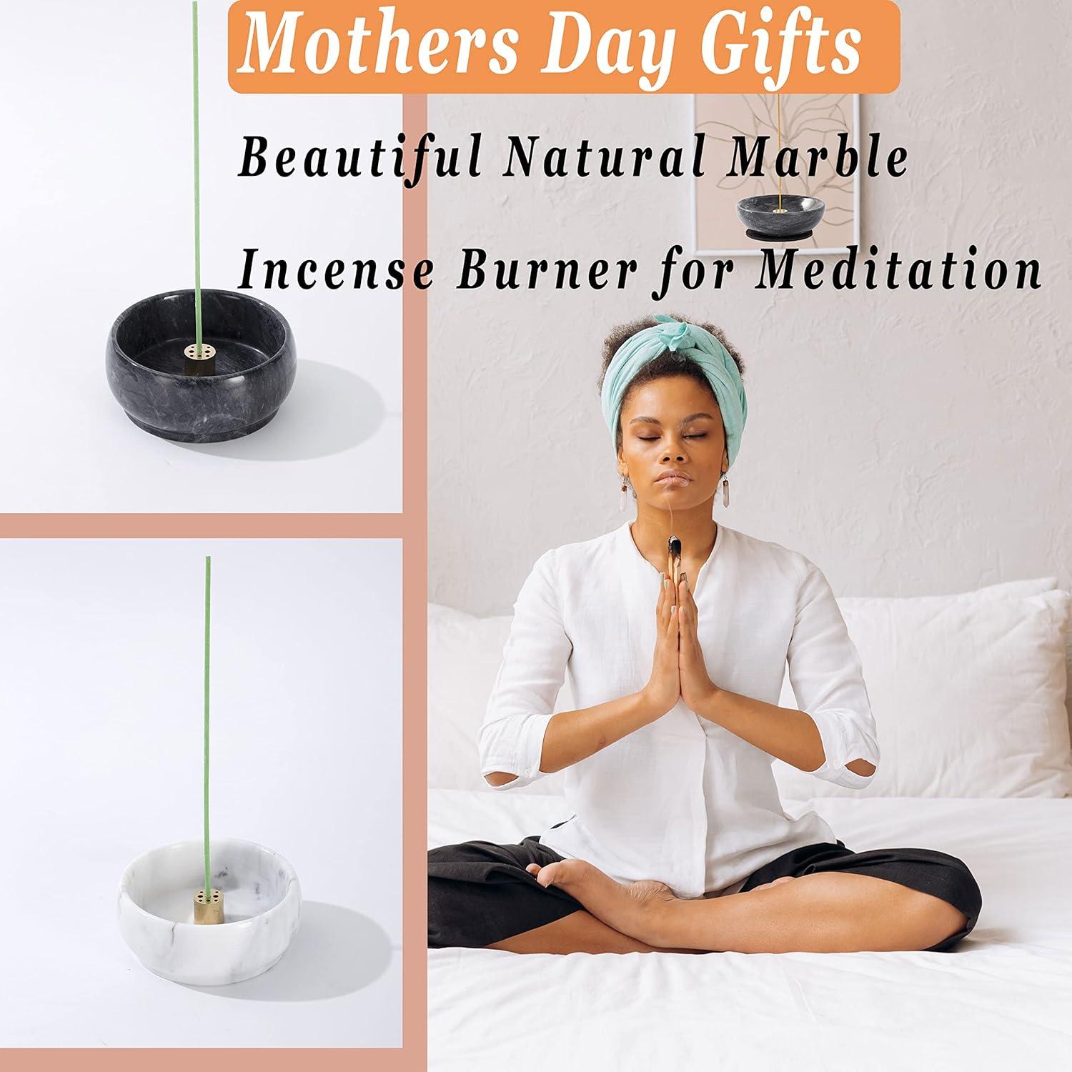 Soporte de Incienso Redondo CM Chic Monday Mármol Negro 9 Agujeros