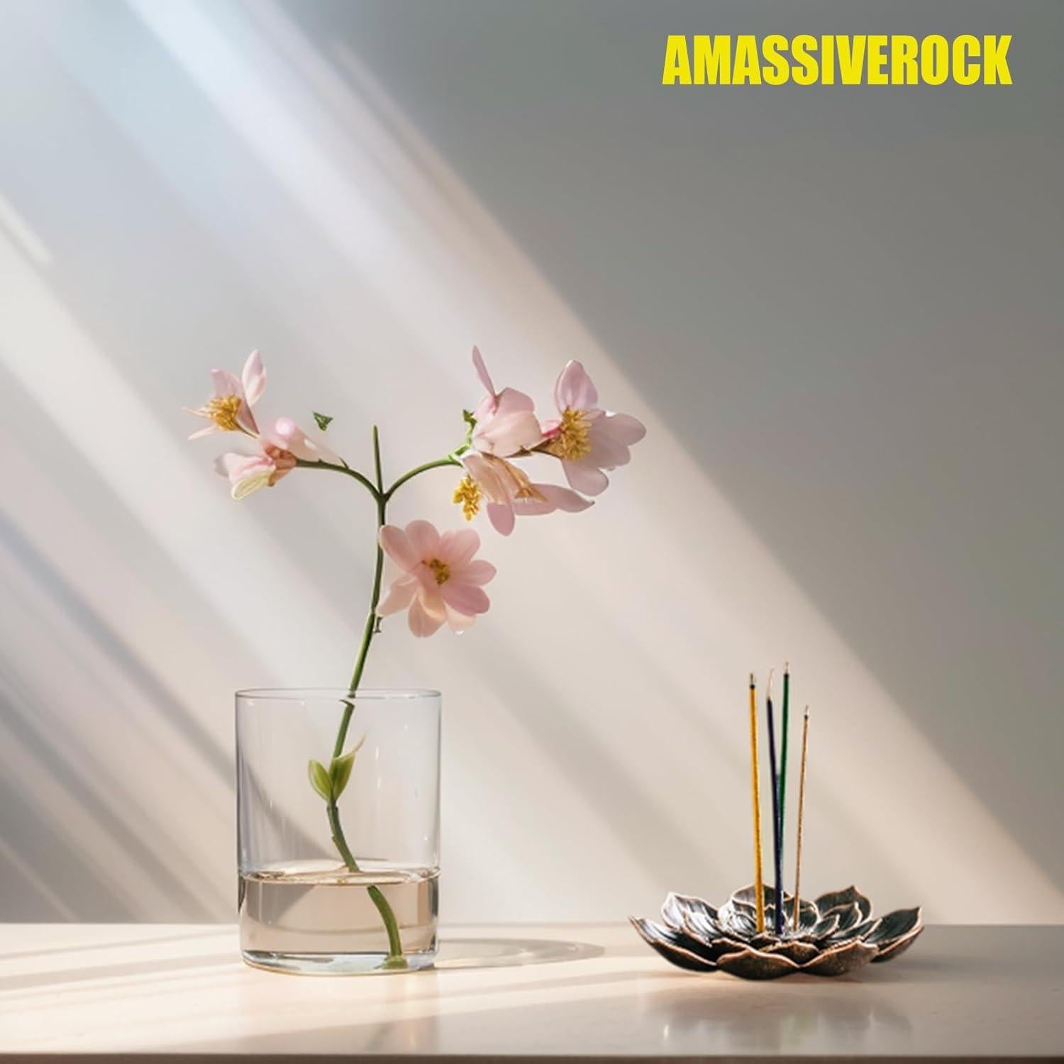 Quemador de Incienso en Cono AMASSIVEROCK Loto - Soporte Decorativo