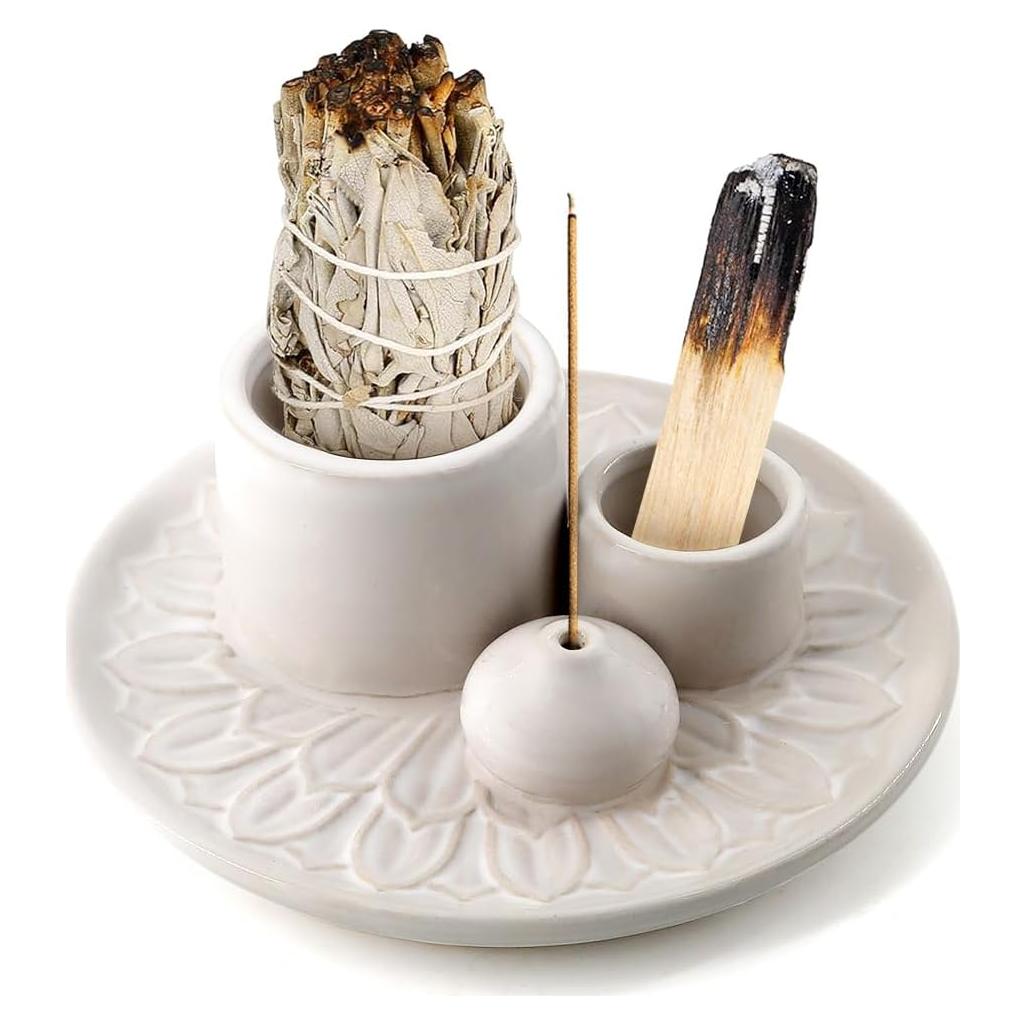 Soporte de Incienso Cerámica Meltset M 4 en 1 Blanco