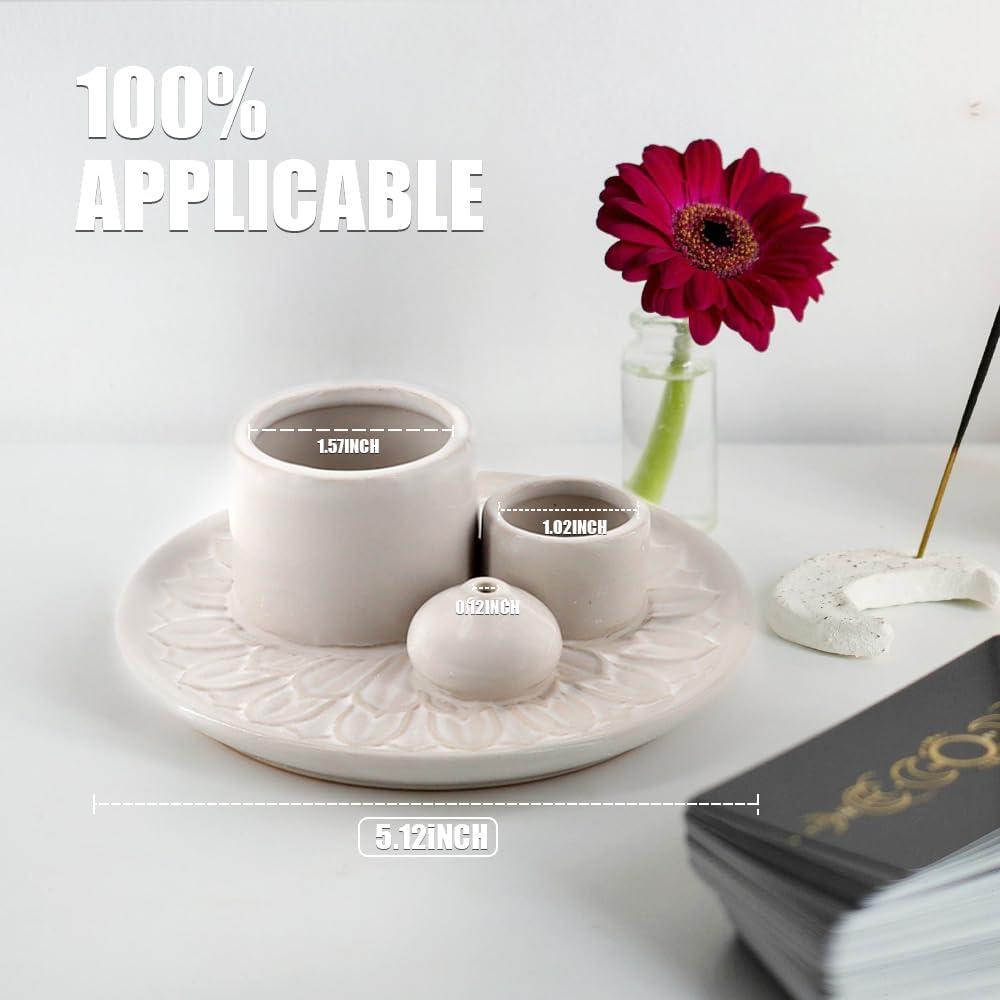 Soporte de Incienso Cerámica Meltset M 4 en 1 Blanco