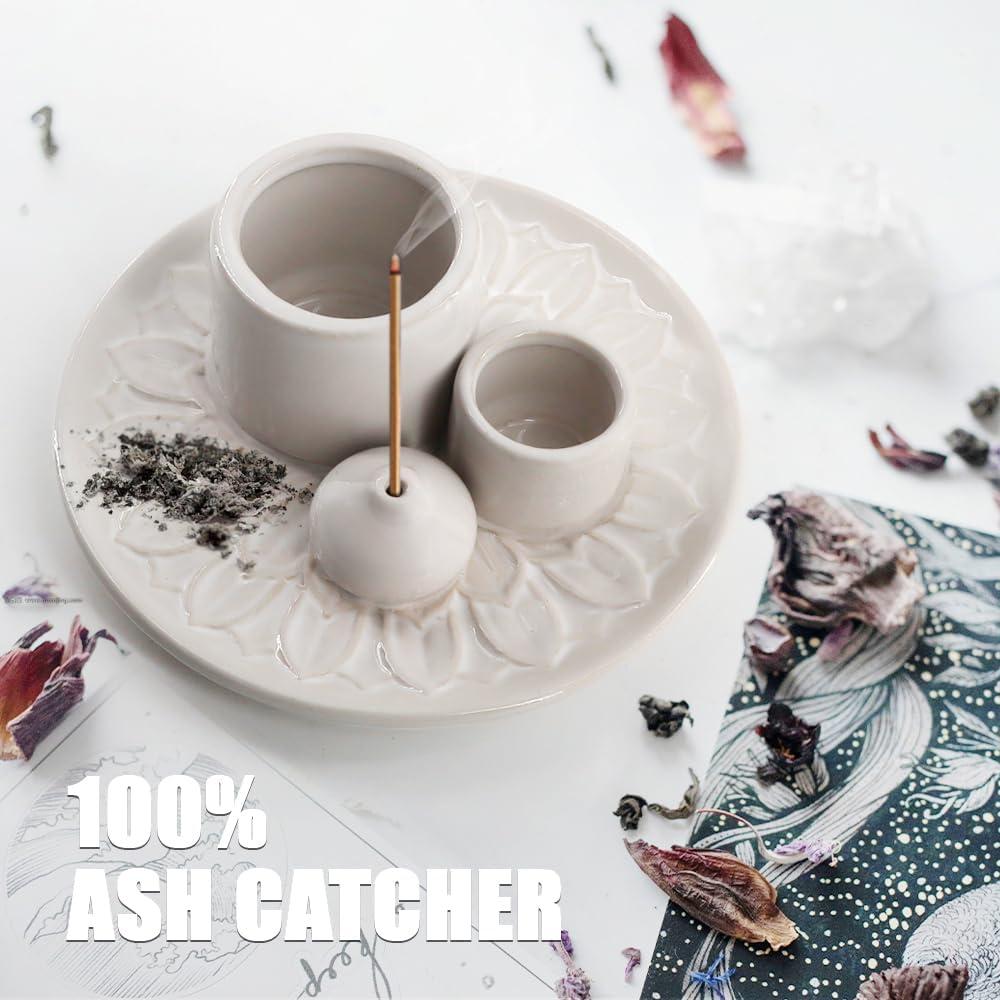 Soporte de Incienso Cerámica Meltset M 4 en 1 Blanco