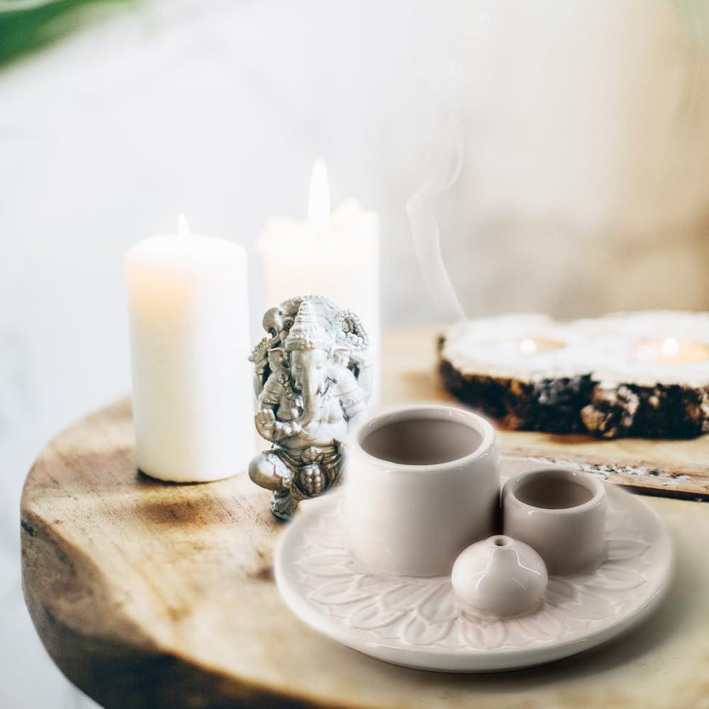 Soporte de Incienso Cerámica Meltset M 4 en 1 Blanco