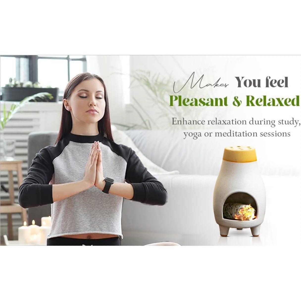 Soporte de Incienso Palo Santo Salvia ALAIYE Cerámica 20cm