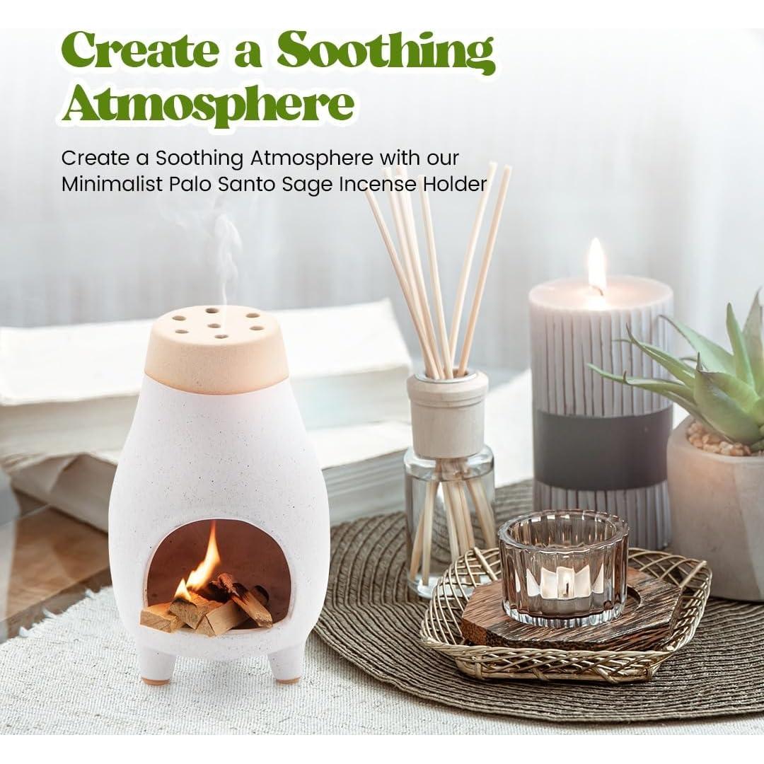 Soporte de Incienso Palo Santo Salvia ALAIYE Cerámica 20cm