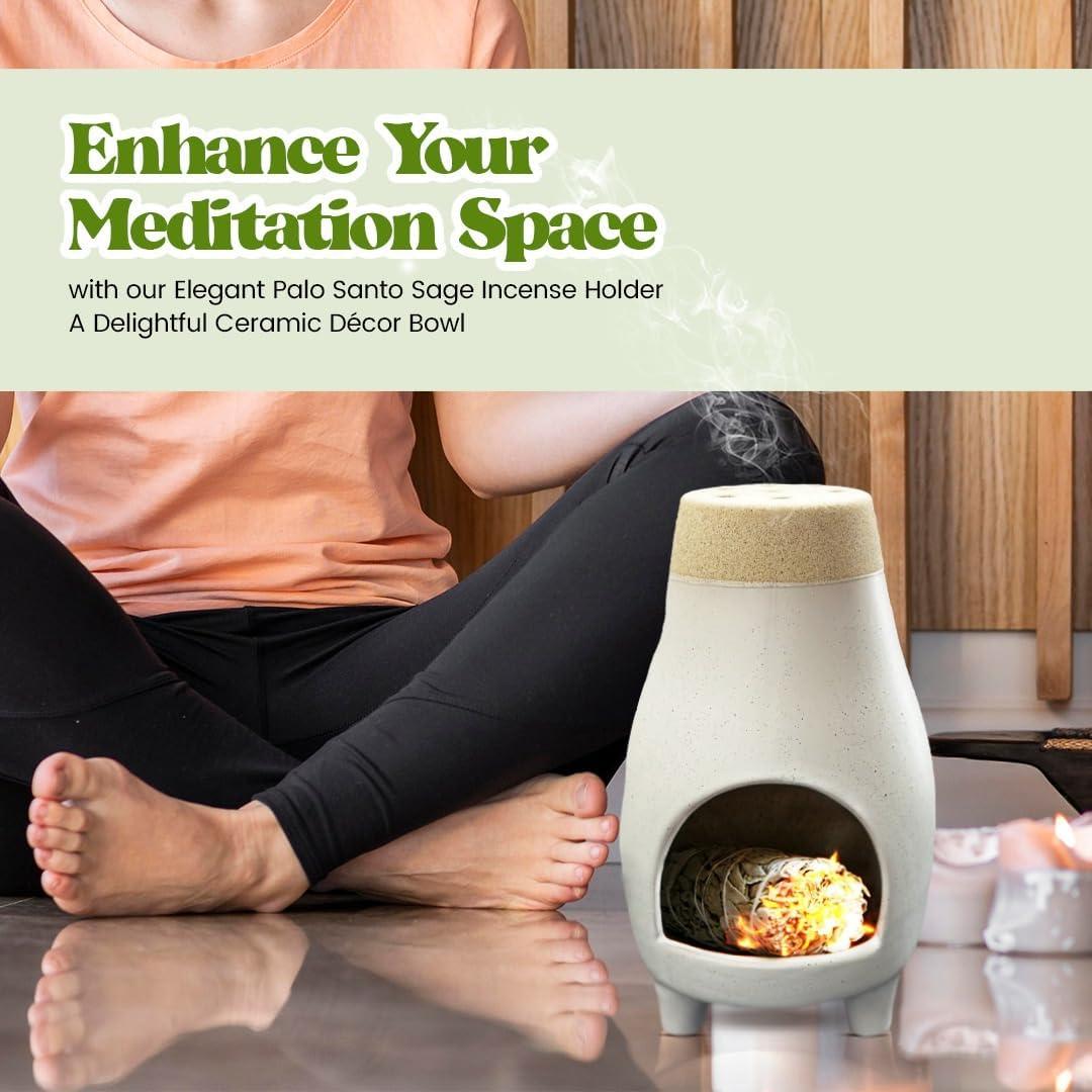 Soporte de Incienso Palo Santo Salvia ALAIYE Cerámica 20cm