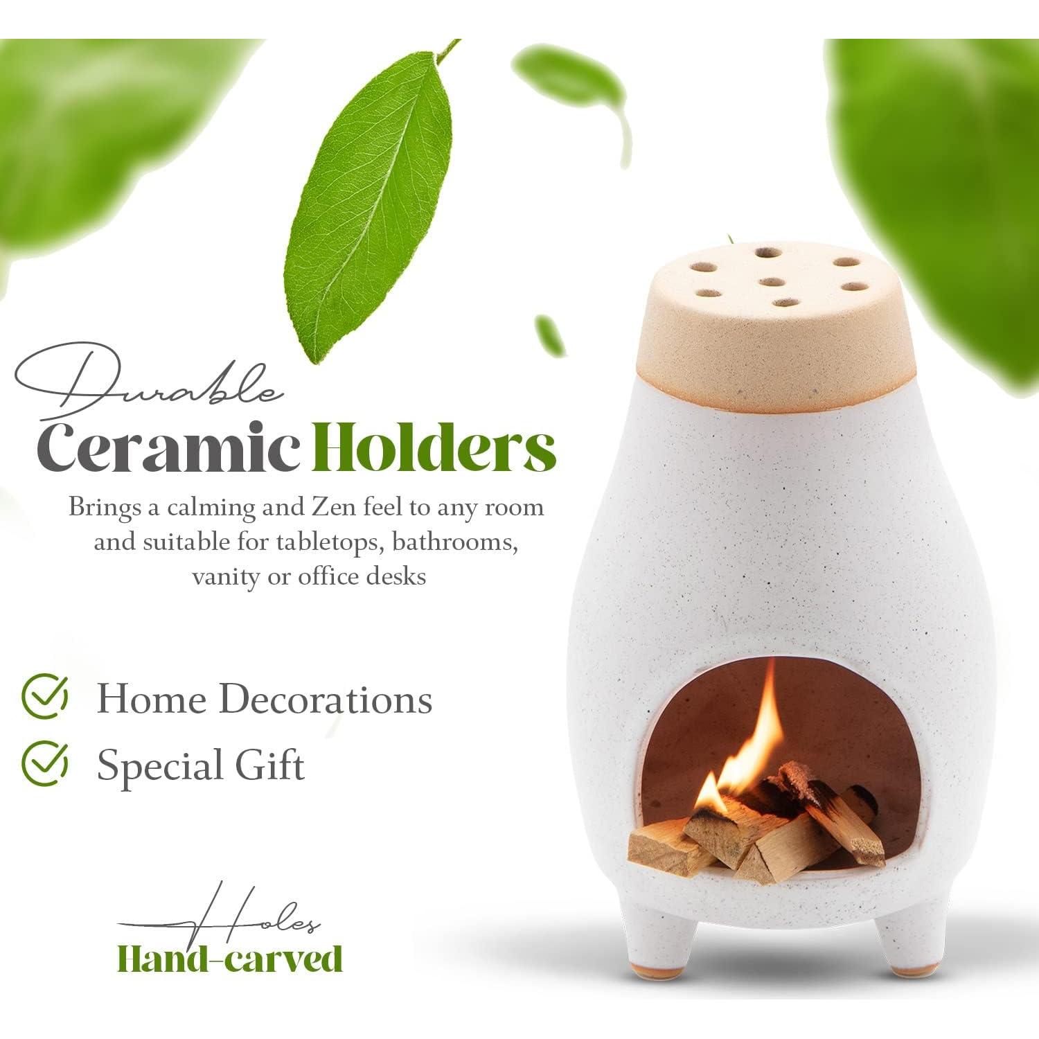 Soporte de Incienso Palo Santo Salvia ALAIYE Cerámica 20cm