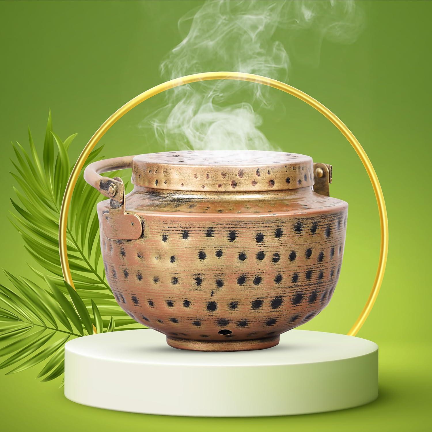 Quemador de Incienso de Cono AppyHut Cobre Martillado 20cm