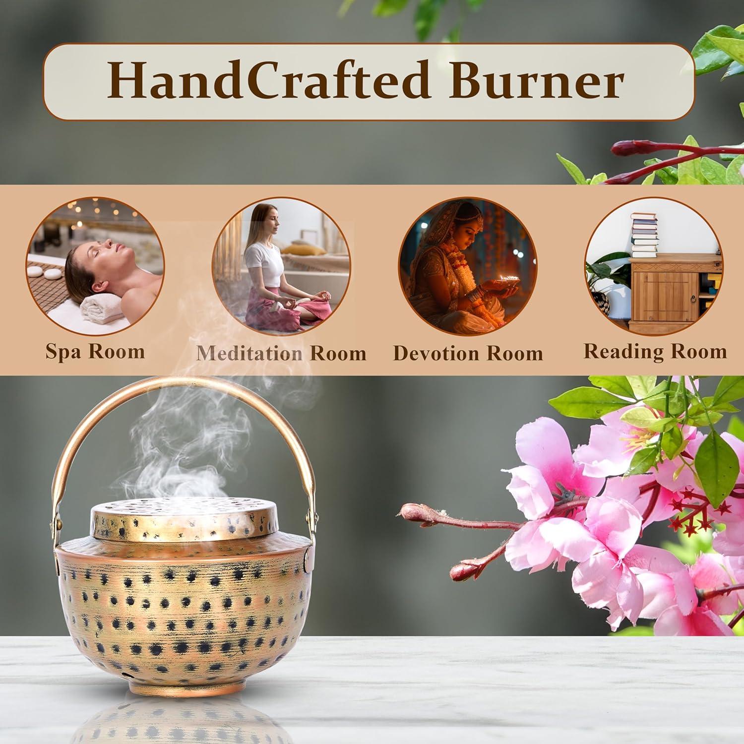 Quemador de Incienso de Cono AppyHut Cobre Martillado 20cm