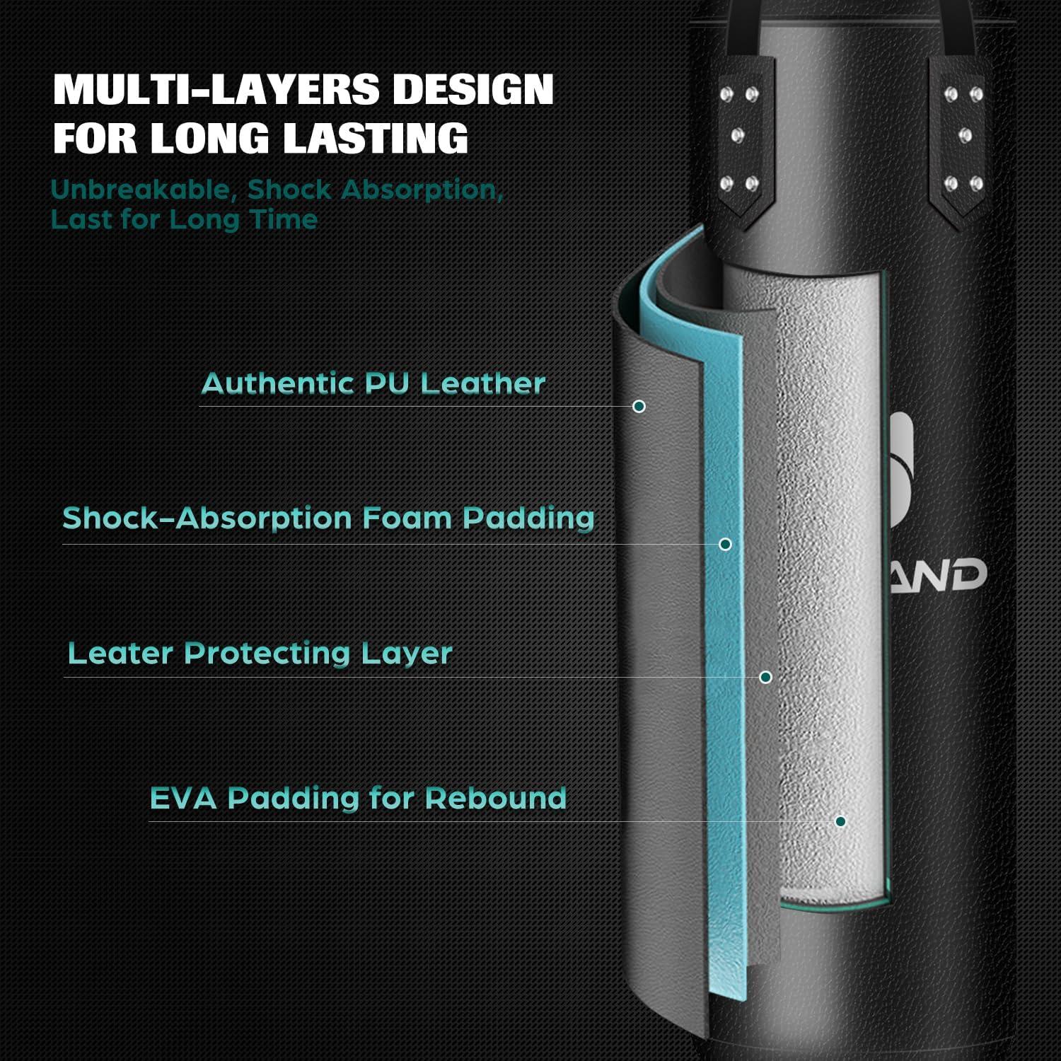 Saco de Boxeo Odoland 4 pies + Guantes 12 oz + Accesorios