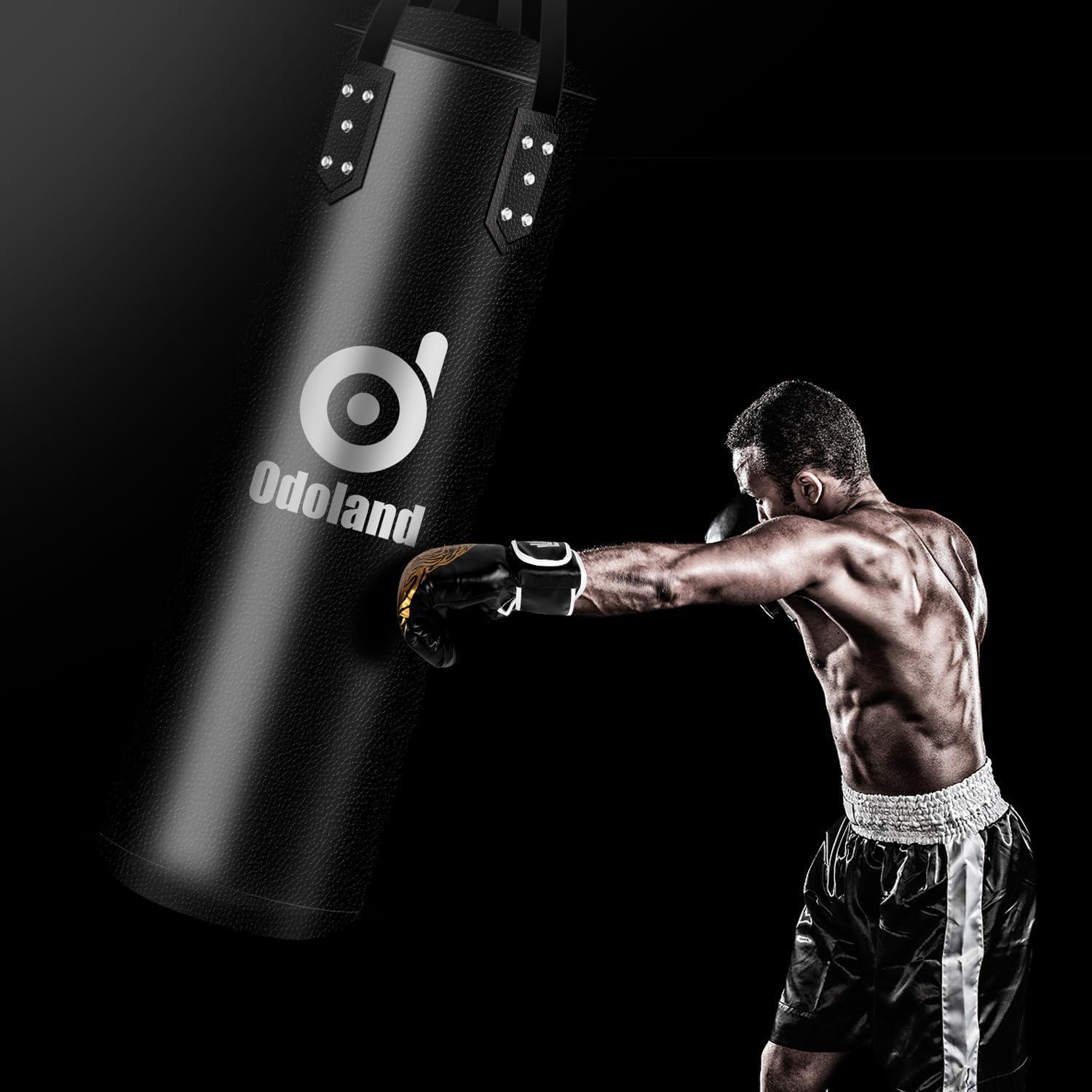 Saco de Boxeo Odoland 4 pies + Guantes 12 oz + Accesorios