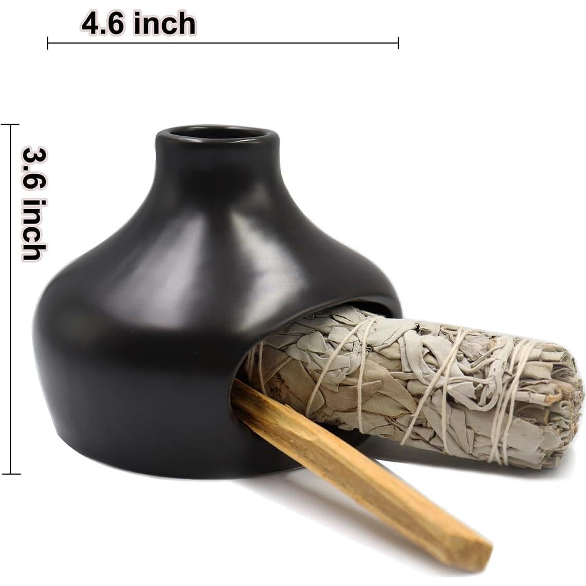 Quemador de Incienso Cerámica HYPOSFEE Negro 11.7cm Hecho a Mano