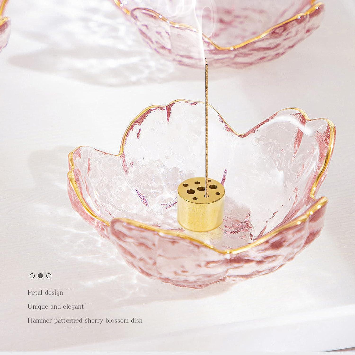 Soporte de Incienso Ziyue de Vidrio Flor de Cerezo 9 Agujeros