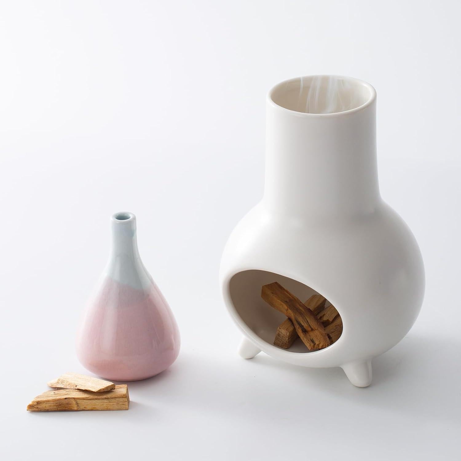 Soporte de Palo Santo IVWOXO Cerámica Blanco 16cm