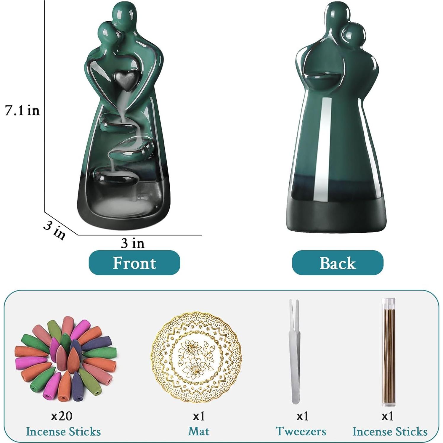 Soporte de Incienso YUNLINLI Amantes Abrazadores Cerámica 21.8cm