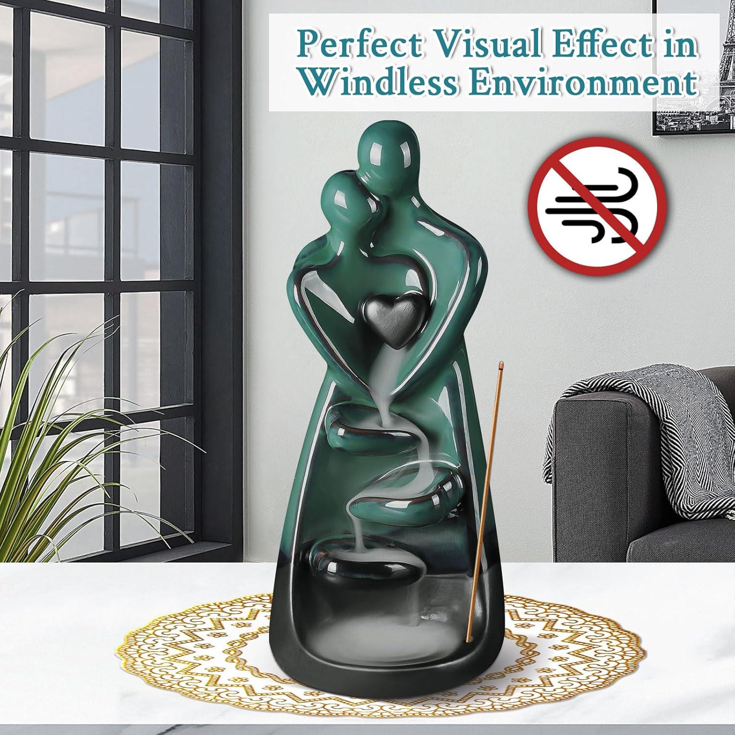 Soporte de Incienso YUNLINLI Amantes Abrazadores Cerámica 21.8cm